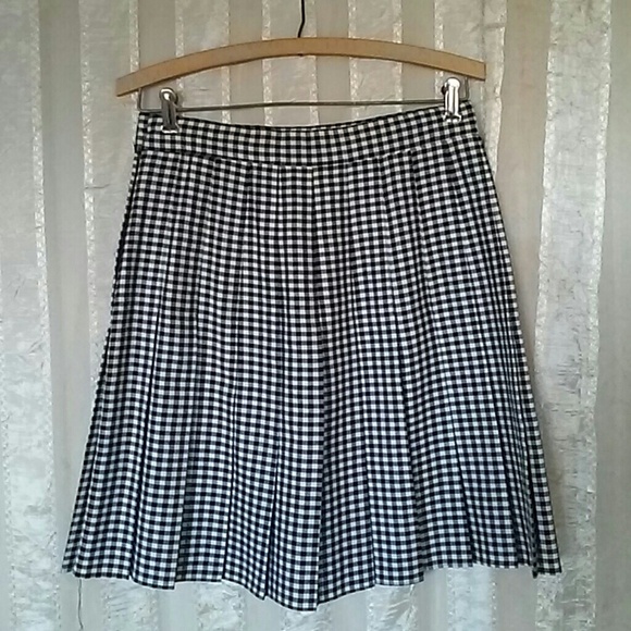 Rear Ends Black White Plaid Tennis Pleated Skirt - Picture 2 of 4